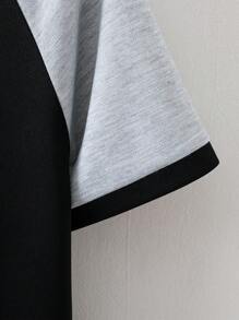 Manfinity Homme Nam Kích thước lớn Khối màu Áo polo Với Raglan - màu đen - Xem 4