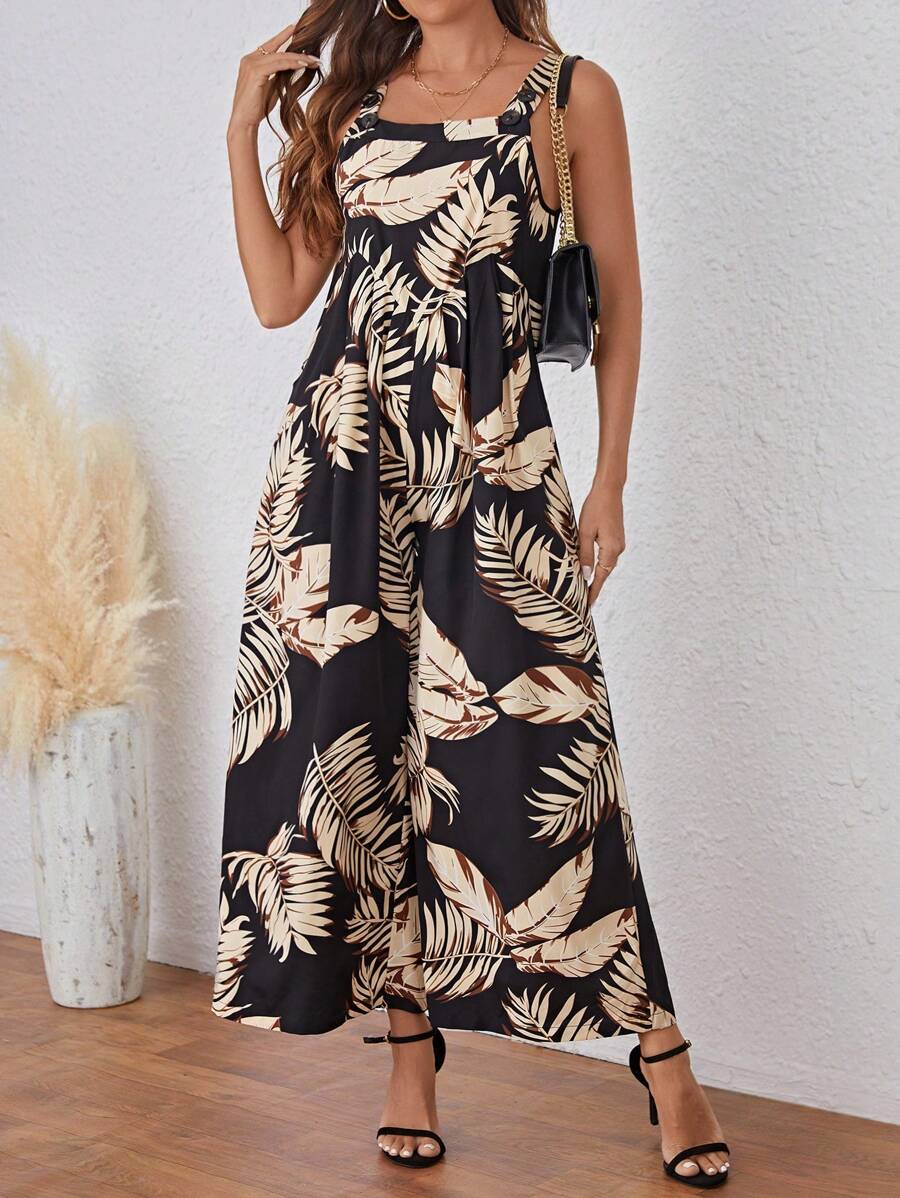 SHEIN LUNE 女士印花無袖連身褲 - 彩色 - 查看 1