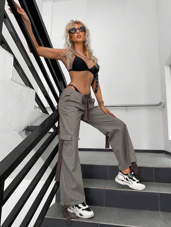 Flap Pocket Parachute Cargo Pants