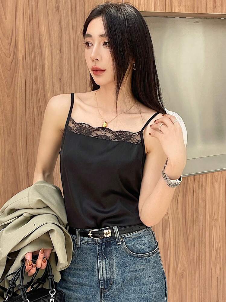 レースキャミソールタンクトップ レディース | SHEIN JAPAN