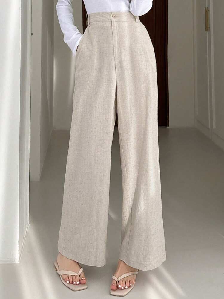 Women's Solid Color Casual Comfortable Regular Fit Suit Pants Business Attire