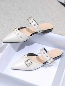 2024年春夏新款女士平底软底拖鞋，时尚舒适，尺码齐全（41-43码） - 米色 - 查看 2