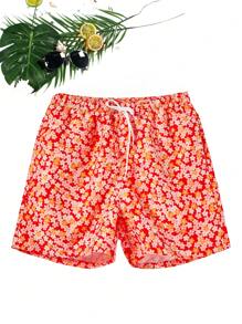 Surfspeed Men's Floral Printed Beach Shorts - Multicolor - View 1