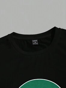 Manfinity RebelGame Nam Dệt kim Mặt In Ngắn tay Áo thun Và Bộ quần short - màu xanh lá - Xem 5