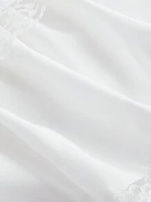 SHEIN MOD 女士吊带双层荷叶边下摆中长裙、白色裙子、夏季裙子 - 白色 - 查看 4