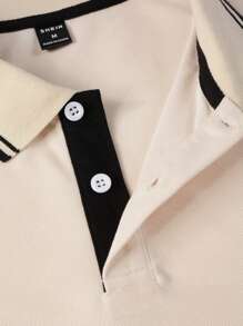 Manfinity Homme Camisa De Polo De Manga Corta Para Hombre Con Detalle De Contraste En La Orilla