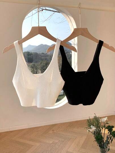 Comfortcana 2入組女款無袖短針織上衣