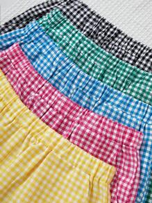 5 Stück/set Teenager Mädchen Neue Klassische Gingham Muster Shorts