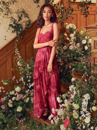 Nadya Rios Designer Boho Bohemian Cut Detail Ruffle Trim Dress, Summer Elegant Sundress, Sundress Holiday, Party, Vacation Outfit, Spring, Beach, Festival, Ibiza Fits, Wedding Prom Dress