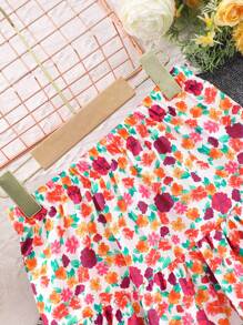 Tween Girl Floral Printed Casual Holiday Skirt - Multicolor - View 3