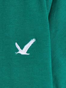 SHEIN Leap Crew Cậu bé Tween Giải trí Thoải mái Vòng cổ Ngắn tay Thể thao Áo thun - Màu xanh lá cây đậm - Xem 3