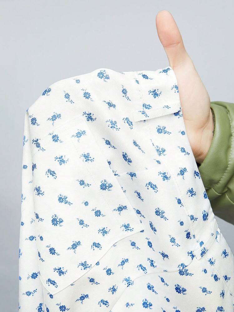 Ditsy Floral Printed Straight Leg Casual Pants