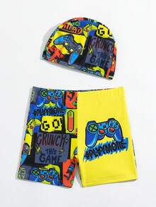 Bañador De Natación Para Niños Con Estampado De Caricatura - Multicolor - Ver 7