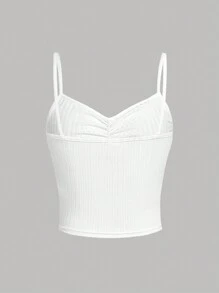 SHEIN Girlism 青少女針織實色肋骨織邊背心上衣四件套 - 彩色 - 查看 11