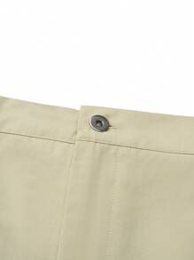 SHEIN LUNE Short De Couleur Unie De Grande Taille Avec Poches - Kaki - Voir 4