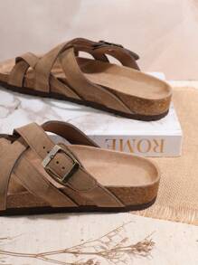 SHUZIA 女士平底凉鞋夏季鞋春季鞋春假鞋复活节度假鞋休闲鞋沙滩鞋母亲节礼物 - 卡其色 - 查看 4