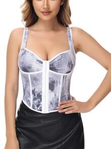 适合音乐节的女士扎染塑身上衣 - 彩色 - 查看 7