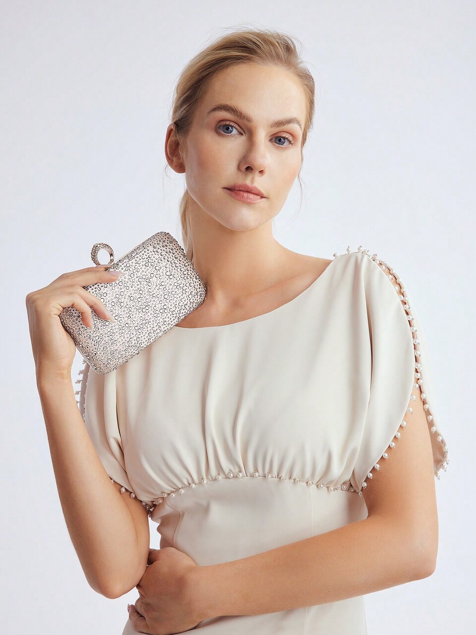 MOTF WOMEN'S RHINESTONE STUDDED EVENING CLUTCH