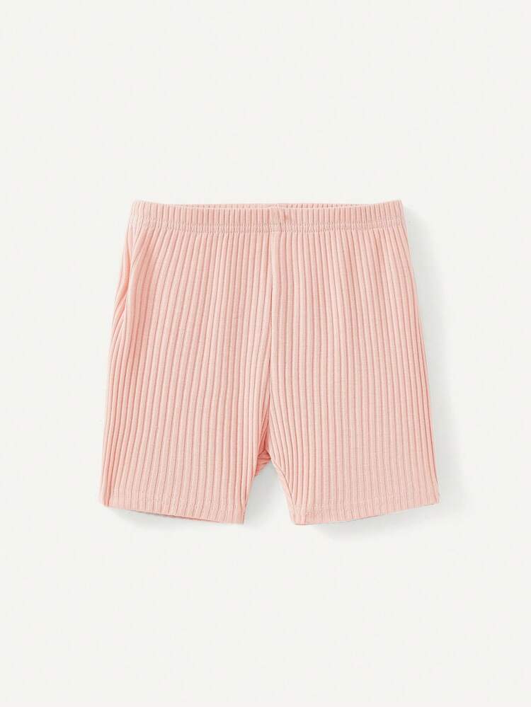 Baby Girls' Decorative Button Solid Color Tank Top And Casual Shorts 4pcs/Set Matching Set
