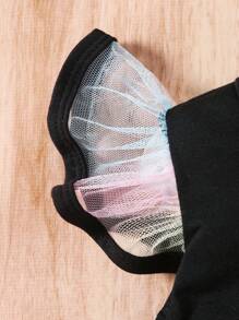 Elladie kids 年轻女孩荷叶边袖上衣和双层蝴蝶结裙两件套 - 彩色 - 查看 4