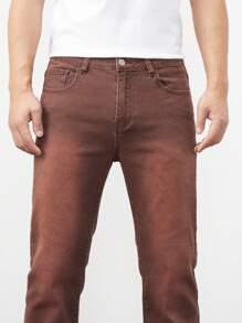 ROMWE MEN Street Life Men'S Flared Jeans - Brown - View 7