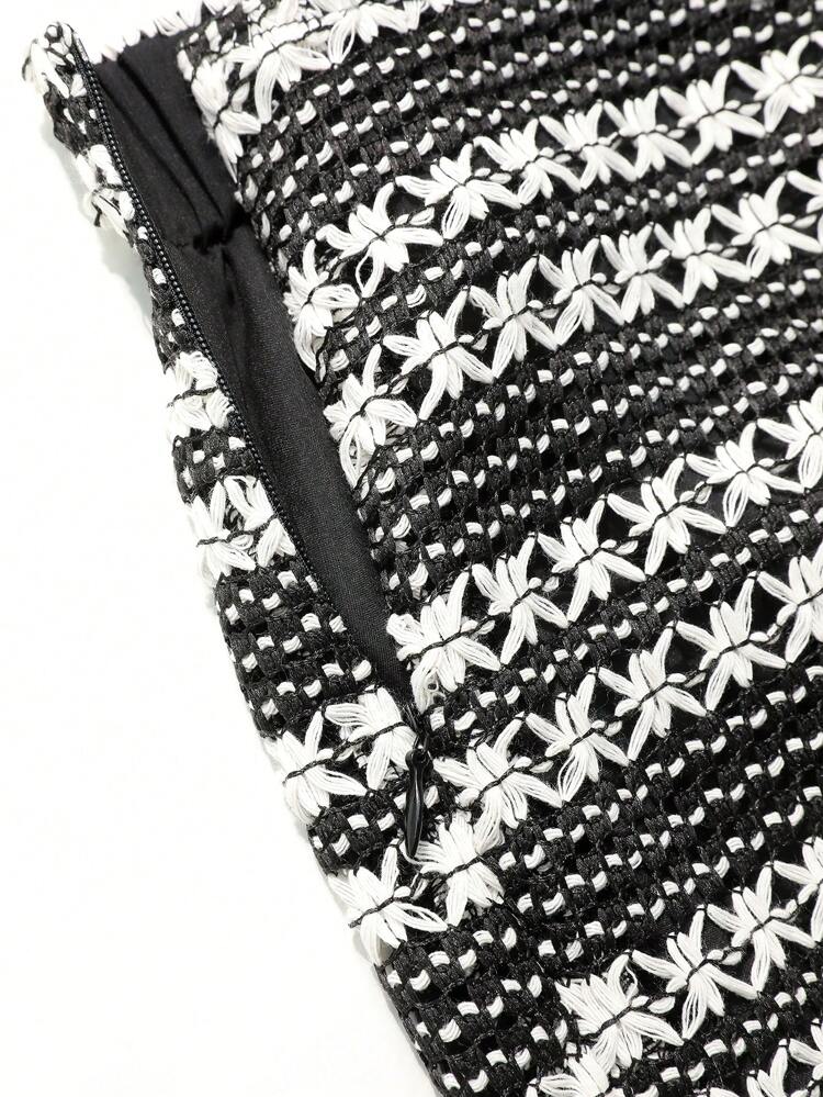 Plus Size Women's Fringed Bodycon Skirt