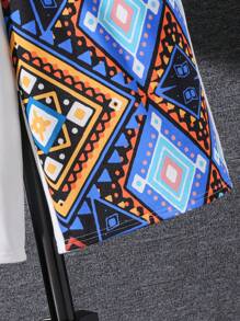 SHEIN Teen Boy Rhombus & Digital Print Two Piece Set - Multicolor - View 9