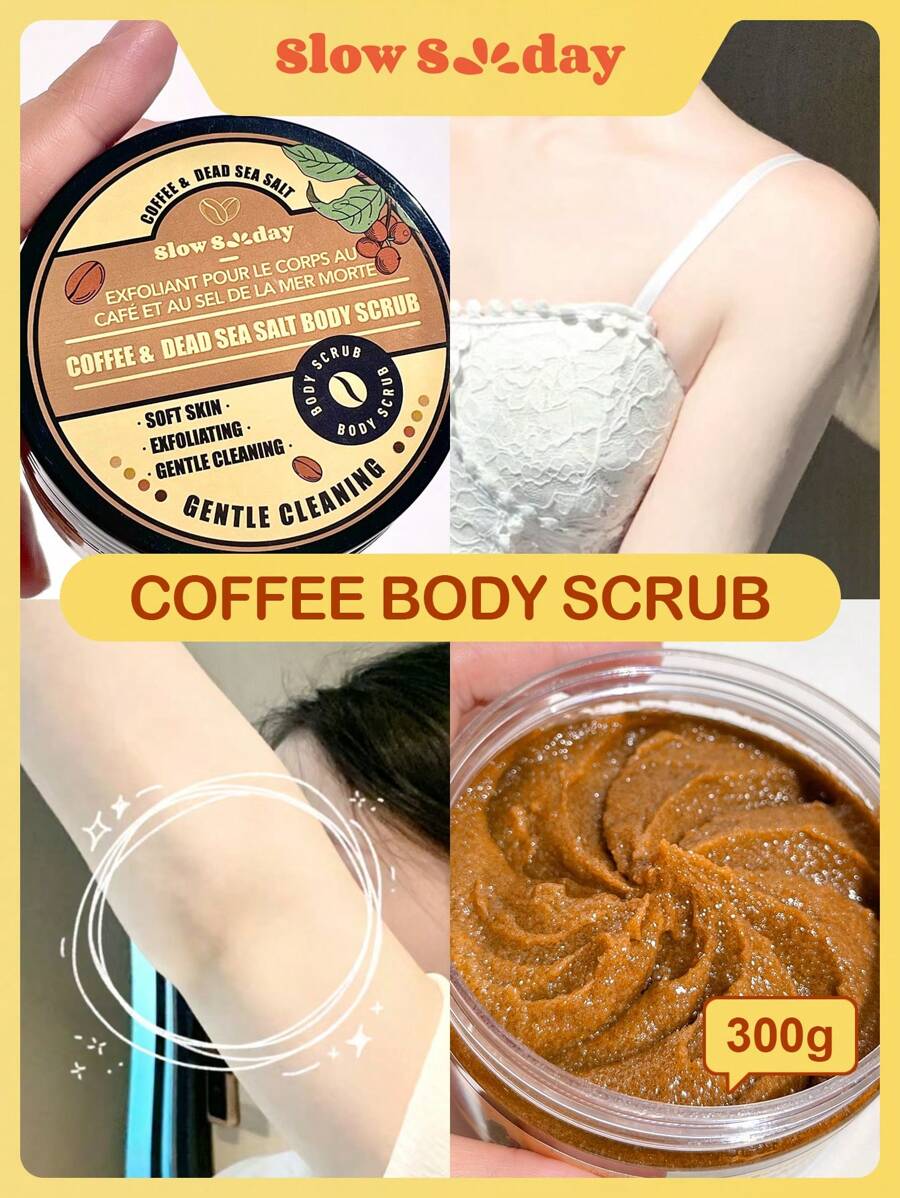咖啡&糖身體磨砂膏適用於顺滑平滑皮膚身體磨砂去角質&修復自然300毫升 - 咖啡 - 查看 1