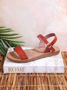 SHUZIA Ladies' Brown Casual Flat Sandals