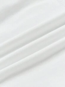 SHEIN Cute Baby Girl Flutter Sleeve Solid Color Top - White - View 3