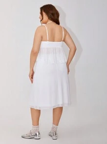 SHEIN Qutie Plus Size White Summer Two Pieces Outfits - White - View 2