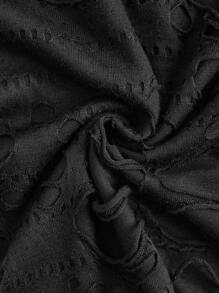 SHEIN Unity Của phụ nữ Eo thấp Chặt Quần jean loe Với Đau khổ Chi tiết Đối với Âm nhạc Lễ hội Y2K Phong cách - màu đen - Xem 3