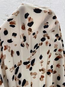 SHEIN LUNE 圆点碎花褶皱休闲松紧腰大码 A 字裙波西米亚牛仔女郎老钱节波西米亚西部服饰女士嬉皮夏季波西米亚老钱夏季女士春假狂欢节春假 - 杏色 - 查看 4