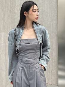 DAZY Của phụ nữ Không tay Giải trí Và Linh hoạt Áo khoác denim , Thích hợp Đối với Mặc hàng ngày - Rửa nhẹ - Xem 1