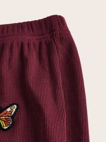 SHEIN EZwear Burgudnia Trykotowy Damski Garnitur