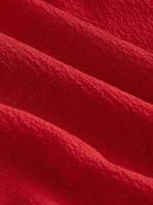 SHEIN MOD 女士方领泡泡袖系带侧裙，女士波西米亚风荷叶边、系带、荷叶边下摆短袖方领常规款式短款红色泡泡袖纯色 A 字型女士短裙，春夏，派对/夜总会服装