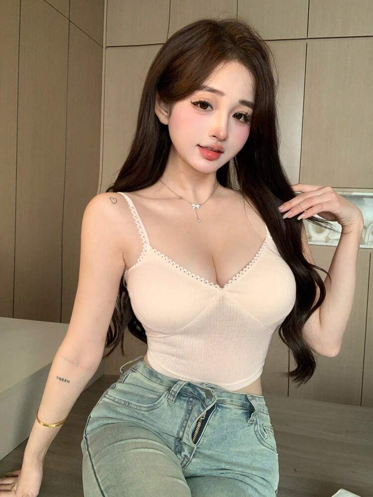 Lace Patchwork Women's Camisole For Summer