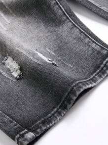 Men's Casual Distressed Denim Shorts Jorts, Emo Style