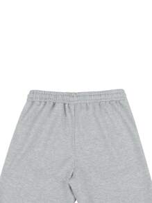 Manfinity Homme 男士运动裤，带工装口袋，纯色街头风抽绳工装运动裤，适合送给丈夫、男朋友的礼物 - 灰色 - 查看 6