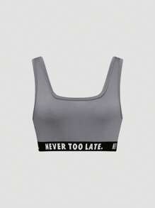 SHEIN Unity 3入組有字母修飾的無袖上衣 - 黑色 - 查看 3