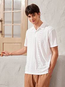 Manfinity Unisex 1 Miếng Nam Dệt kim Giải trí Áo polo - trắng - Xem 3