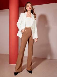 MOTF PREMIUM FLARED SUIT PANTS DRESS PANTS SLACKS WOMEN - Mocha Brown - View 6