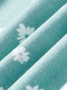 Cozy Pixies Baby Girl 3pcs Floral Pattern Short Sleeve Top Set With Round Collar - Blue - View 8