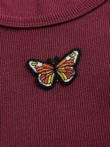 SHEIN EZwear Burgudnia Trykotowy Damski Garnitur