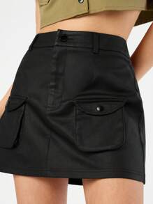 Forever 21 Black Leather Mini Skirt - Black - View 3
