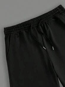 Manfinity Dauomo Men's Smile Face Printed Short Sleeve T-Shirt And Shorts Set - Black - View 3