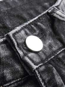 Men's Casual Distressed Denim Shorts Jorts, Emo Style