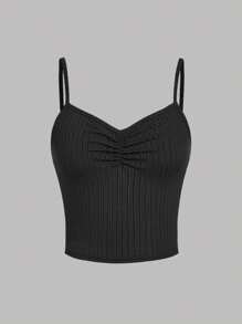 SHEIN Girlism 青少女針織實色肋骨織邊背心上衣四件套 - 彩色 - 查看 8