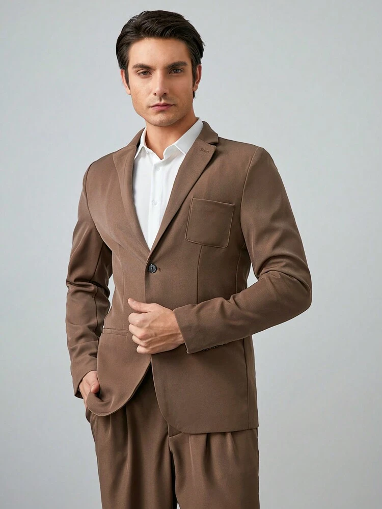 Men's Woven Lapel Blazer