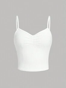 SHEIN Girlism 青少女針織實色肋骨織邊背心上衣四件套 - 彩色 - 查看 6